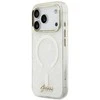 Dėklas Guess IML Shell Script Metal MagSafe Case for iPhone 17 Pro Max - Baltas