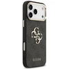 Guess PU Leather 4G Metal Logo Gold Frame dėklas skirtas Apple iPhone 17 Pro Max juodos spalvos