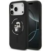 Dėklas Karl Lagerfeld Silicone Karl&Choupette Ring MagSafe skirtas Apple iPhone 17 Pro Max juodos spalvos