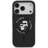 Dėklas Karl Lagerfeld Silicone Karl&Choupette Ring MagSafe skirtas Apple iPhone 17 Pro Max juodos spalvos