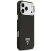 Guess Grained Triangle Logo MagSafe dėklas skirtas Apple iPhone 17 Pro Max juodos spalvos