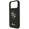 Guess PU Fixed Glitter 4G Metal Logo dėklas skirtas Apple iPhone 17 Pro Max juodos spalvos