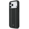Mercedes Leather Star Pattern Stripes MagSafe dėklas skirtas Apple iPhone 17 Pro Max juodos spalvos