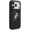 Dėklas Karl Lagerfeld Silicone Karl&Choupette Ring MagSafe skirtas Apple iPhone 17 Pro Max juodos spalvos