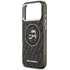 Dėklas Karl Lagerfeld IML Glitter Karl & Choupette Heads Logo MagSafe for Apple iPhone 17 Pro Max juodos spalvos