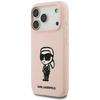 Dėklas Karl Lagerfeld Silicone Karl Sketch & Logo MagSafe Case for iPhone 17 Pro Max - Rožinė