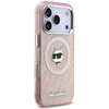 Dėklas Karl Lagerfeld IML Choupette Head Logo MagSafe skirtas Apple iPhone 17 Pro Max rožinės spalvos