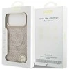 Guess PU Leather 4G Gold Frame MagSafe dėklas skirtas Apple iPhone 17 Pro Max rožinės spalvos