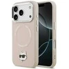Karl Lagerfeld Choupette Pin MagSafe dėklas Apple iPhone 17 Pro Max rožinės spalvos