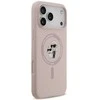 Karl Lagerfeld Liquid Silicone Karl and Choupette MagSafe dėklas skirtas Apple iPhone 17 Pro Max rožinės spalvos