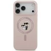 Karl Lagerfeld Liquid Silicone Karl and Choupette MagSafe dėklas skirtas Apple iPhone 17 Pro Max rožinės spalvos