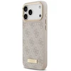 Guess 4G Logo Plate MagSafe dėklas Apple iPhone 17 Pro Max rožinės spalvos