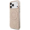 Guess IML Flowers Electro Pearl Strap MagSafe dėklas skirtas Apple iPhone 17 Pro Max rožinės spalvos