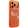 Dėklas Karl Lagerfeld IML Choupettes Karl Script Logo MagSafe Case for iPhone 17 Pro - Oranžinis