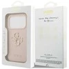 Originalus GUESS Grained Big 4G & Classic Logo dėklas Apple iPhone 17 Pro, rausvas