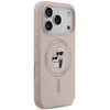 Karl Lagerfeld Liquid Silicone Karl and Choupette MagSafe dėklas skirtas Apple iPhone 17 Pro rožinės spalvos