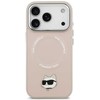 Karl Lagerfeld Choupette Pin MagSafe dėklas skirtas Apple iPhone 17 Pro rožinės spalvos
