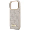 Guess 4G Logo Plate MagSafe dėklas Apple iPhone 17 Pro rožinės spalvos