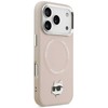 Karl Lagerfeld Choupette Pin MagSafe dėklas skirtas Apple iPhone 17 Pro rožinės spalvos