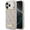 Guess 4G Logo Plate MagSafe dėklas Apple iPhone 17 Pro rožinės spalvos