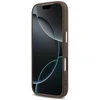 Guess PU Leather 4G Metal Logo Gold Frame dėklas skirtas Apple iPhone 17 Pro rudos spalvos