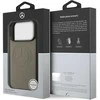 Dėklas Mercedes Leather Vintage Logo MagSafe Apple iPhone 17 Pro taupe