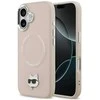 Karl Lagerfeld Choupette Pin MagSafe dėklas Apple iPhone 17 rožinės spalvos