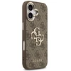 Guess PU odos 4G Metal Logo Gold Frame dėklas skirtas iPhone 17 rudos spalvos