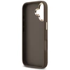 Guess PU Leather 4G Metal Logo Gold Frame dėklas skirtas Apple iPhone 17 rudos spalvos