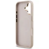 Guess PU Leather 4G Strass Triangle Logo Gold Frame MagSafe dėklas skirtas Apple iPhone 17 rožinės spalvos
