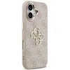 Guess PU odos 4G Metal Logo Gold Frame dėklas skirtas iPhone 17 rožinės spalvos