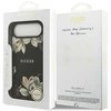 Guess Grained Flowers Classic Logo MagSafe dėklas Apple iPhone Air juodos spalvos