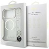 Guess IML Glitter Script Strap MagSafe dėklas skirtas iPhone 17 Pro Max Transparent