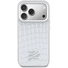 Dėklas Karl Lagerfeld Croco KL Script Logo MagSafe case for iPhone 17 Pro Max - sidabrinis