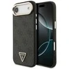 Guess PU Leather 4G Triangle Logo Gold Frame MagSafe dėklas skirtas Apple iPhone 17 Air juodos spalvos