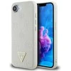 „Guess“ „Grained Hot Stamp Peony Triangle Logo MagSafe“ dėklas, skirtas „iPhone 16e“ – smėlio spalvos