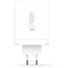 Tech-Protect NC200W-GAN 4-port laidinis įkroviklis PD 200W / QC3.0 baltos spalvos