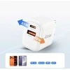 Tech-Protect NCA45W-GAN 2-PORT laidinis įkroviklis PD 45W / QC3.0 + TYPE-C kabelis baltos spalvos