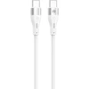 Tellur silikoninis USB-C–USB-C laidas PD 60 W, 1 m, baltas