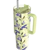 „Quokka Stream“ – nerūdijančio plieno termo puodelis 1200 ml su šiaudeliu (matcha)