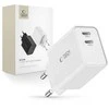 Sieninis įkroviklis 35W 2x USB-C PD Tech-Protect C35W baltos spalvos