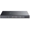 Ausinės TP-Link Omada SG3428XMPP tinklo jungiklis, valdomas L2+ Gigabit Ethernet (10/100/1000), PoE palaikymas, 1U, juodas