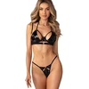 Trikampė bikinio viršutinė dalis su blizgia apdaila Obsessive