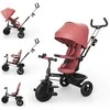 Triratukas 6in1 su 360° sėdyne rožinis Kinderkraft ASTON 2 PLUS