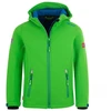 TrollKids Vaikiška "Trollfjord" striukė, ryškiai žalia/vidutiniškai mėlyna, vėjo nepraleidžianti softshell (161-304)