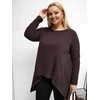 Tunika moterims plus size tamsiai ruda