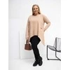 Tunika moterims plus size tamsiai smėlio spalvos