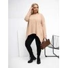 Tunika moterims plus size tamsiai smėlio spalvos