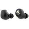 Dėklas TWS Guess 4G Metalinės Bluetooth ausinės su ENC doko stotimi - juodos spalvos