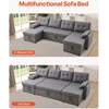 VEVOR U formos 6 vietų miegamoji sofa pilka